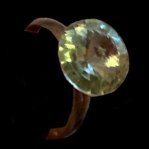 3/$15 | Light green gemstone adjustable silver ring
